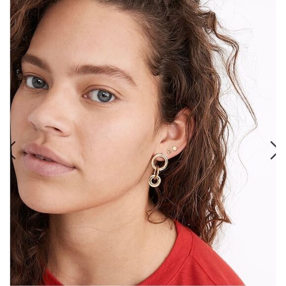 Madewell To The Market Link Earrings Brass Ringlet Boho NEW - Picture 1 of 7